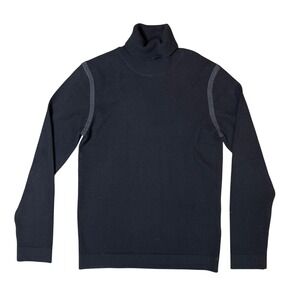 James Perse 2 Black 100% Cashmere Turtleneck Sweater Size Medium Quiet‎ Luxury